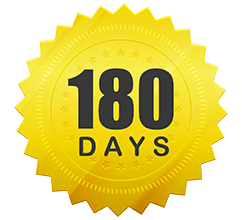 180-day money-back guarantee badge